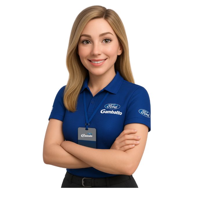 Avatar de uma mulher loira com camisa da Ford Gambatto