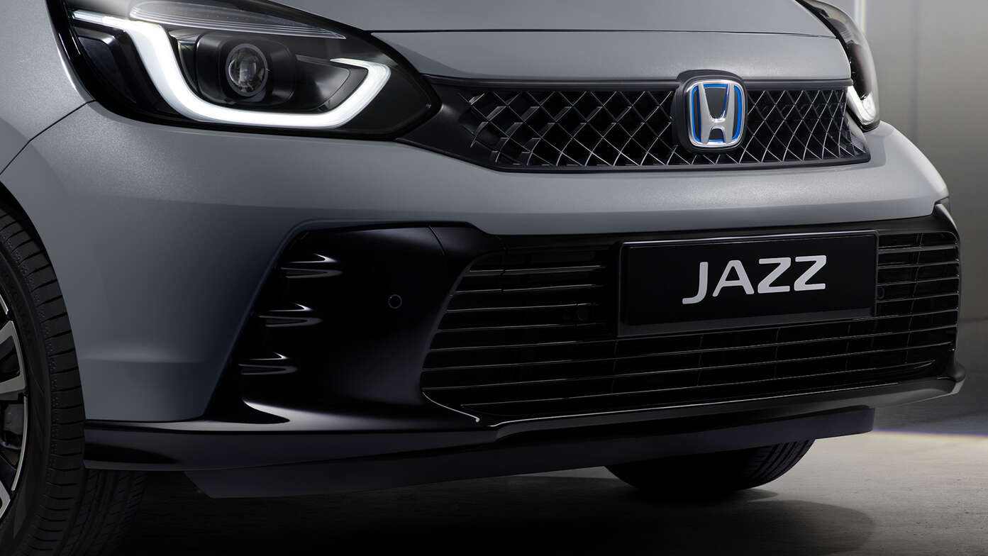 View of the lower front of a jazz to show the new aerodynamic sports bumper