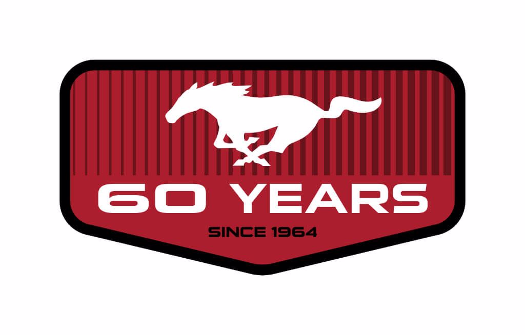 Logo comemorativo de 60 anos do Ford Mustang