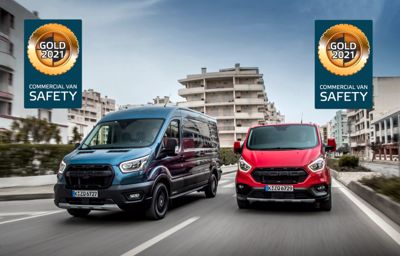 Ford Transit Custom belønnes med guld i sikkerhed af Euro NCAP