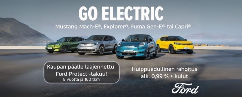 Go Electric – korko alk. 0,99% sekä Ford Protect -takuu!