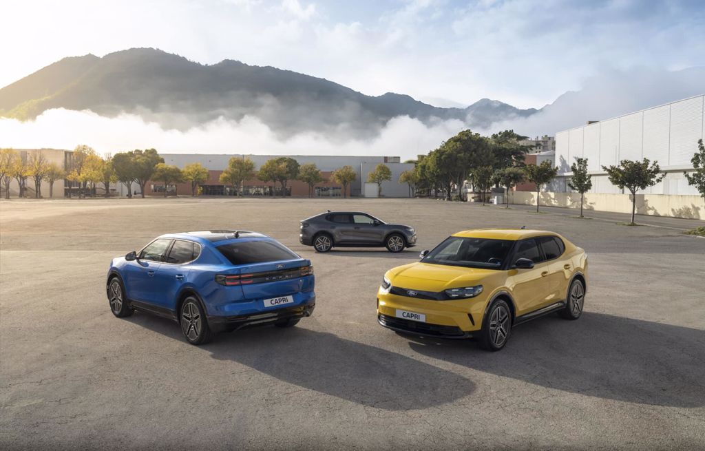 Ford Capri, geel en blauw