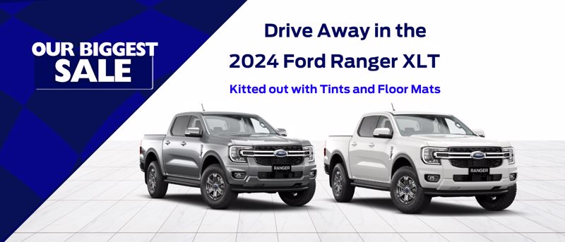 Our biggest sale ever, drive away in the 2024 Ford Ranger XLT