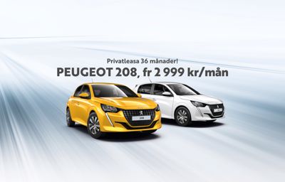 Privatleasa Peugeot 208 i 36 månader!