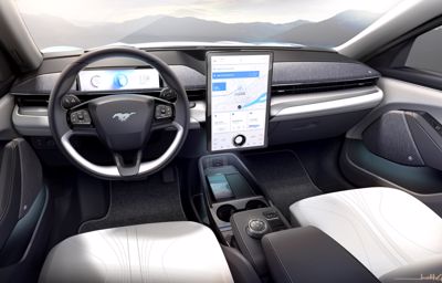 Förenklad förarmiljö i nya Mustang Mach-E med Fords nya designtänk