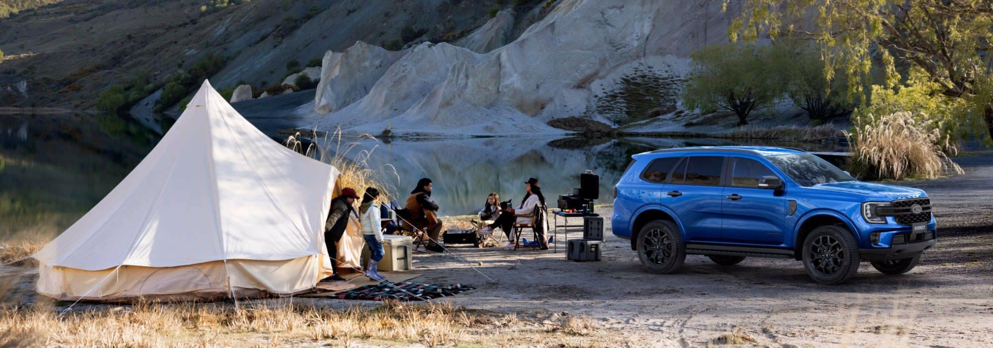 Next Generation Ford Everest parked camping